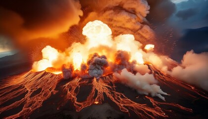 Wall Mural - series of cataclysmic explosions cascade uhd wallpaper