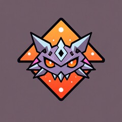 Poster - Purple Monster with Orange Background