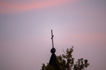 silhouette of the church