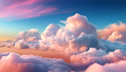 Sticker - banner surreal cloudscape with vibrant colors blending dreamy sky
