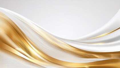 abstract white gold gradient background luxury with golden line wave that looks modern blurry background ai