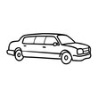 © Kiss - Vector Illustration of Luxury Limousine Black Outline Side View