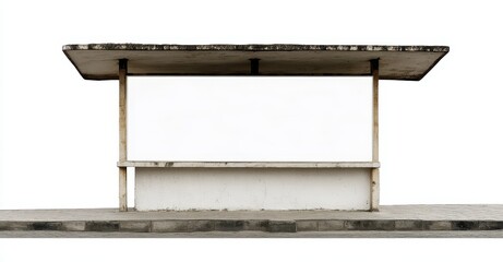 Poster - Shelter with blank ad panel and bench, cutout