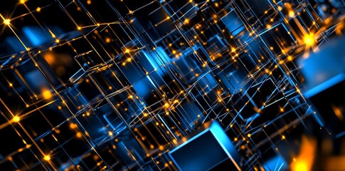 Aufkleber - Digital data stream visualization with futuristic elements. Used for describing network capabilities, technological processes, digital storage, education, and science.