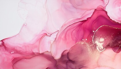Wall Mural - abstract alcohol ink fluid art background in pink