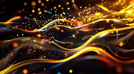 Aufkleber - Abstract digital 3D background for explaining network capabilities, technological processes, digital storage, science, education, etc. Based on stock.