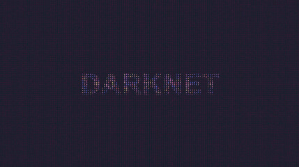 Cybersecurity concept darknet on foreground screen, ASCII style in a code development editor. Vulnerability and attack on colored code editor. Text in English, English text