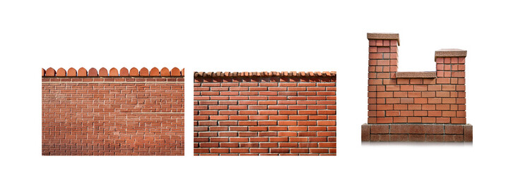 Poster - Brick wall with rounded brickwork on top.