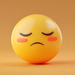 A disappointed emoji with downturned lips and closed eyes