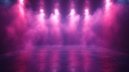 Wall Mural - Purple Stage Lights and Smoke created with Generative AI Technology, ai, generative