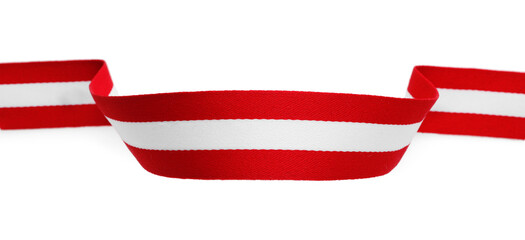 Canvas Print - Ribbon in colors of Austrian flag isolated on white