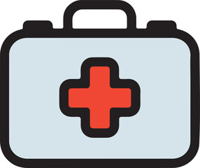 First Aid Kit Vector Icon Illustration. Flat Cartoon Style.