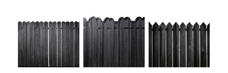 Poster - A black wooden fence with a matching gate.