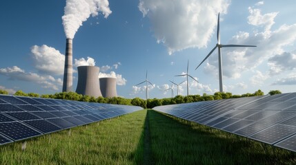 Renewable Energy Landscape with Wind and Solar Power