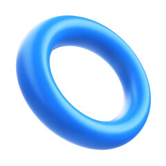 Wall Mural - abstract blue circle 3d render icon isolated on transparent background cutout