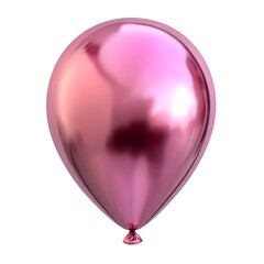 Wall Mural - pink balloon holographic iridescent 3d render isolated on transparent background cutout