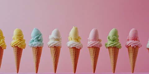 Wall Mural - Colorful Ice Cream Cones