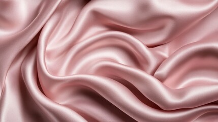 Poster - A close-up of soft, flowing pink satin fabric, showcasing its smooth texture and sheen.