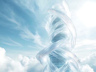 Aufkleber - Futuristic design with swirling transparent shapes in the sky