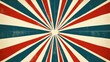 © Uliana - A bold abstract sunburst background with red, white, and blue rays, arranged in a retro pattern, giving a vintage feel to the design.
