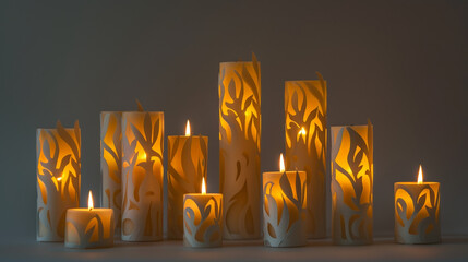 burning candles on a dark background