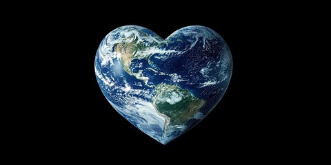 Wall Mural - heart shaped earth
