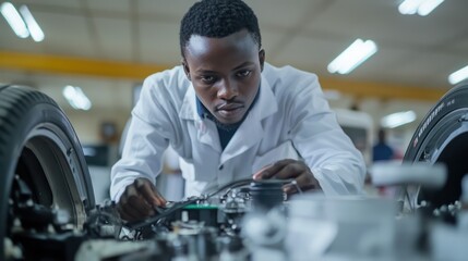 Scientists from Ghana working on fuel-saving technology for next-generation cars. It presents the future of environmentally friendly automotive design.