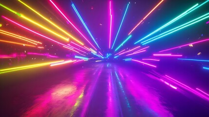 Wall Mural - neon abstract party background