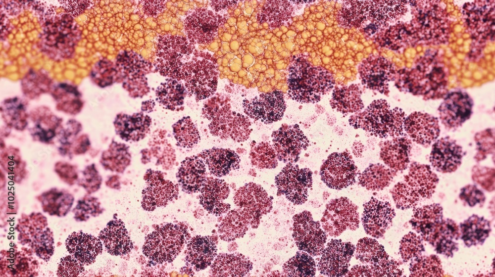 Normal Marrow Elements Fotografie A staging bone marrow biopsy shows replacement of normal ...