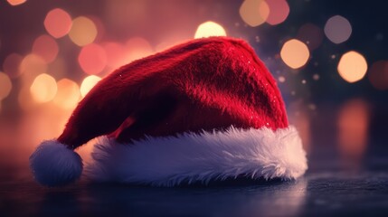 Santa Claus hat. AI generated illustration.