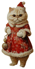 Wall Mural - PNG An exotic shorthair cat wears christmas theme dress animal human cute.