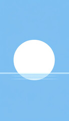 Sticker - Minimalist blue background with a soft horizon and abstract design, ideal for digital and modern graphics.