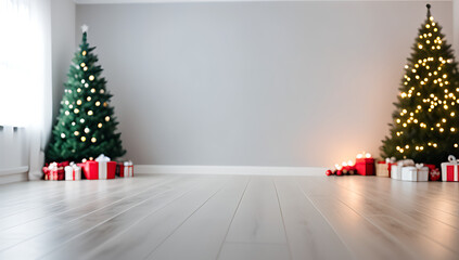 defocused christmas room space holiday text