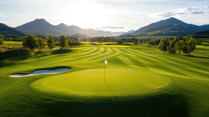 Serene Golf Course Landscape at Sunrise