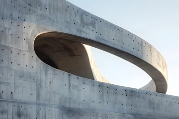 Canvas Print - Modern Architectural Marvel: A Unique Concrete Structure with an Oval Opening