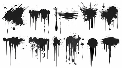 Wall Mural - set of ink splashes