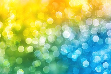 Canvas Print - Vibrant Bokeh Background with Yellow and Blue Gradients