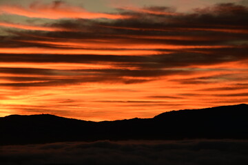 Wall Mural - sunset over the mountains