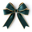 © Quality One   - Luxurious green velvet bow with golden edges, perfect for festive decorations and gift wrapping. This elegant ribbon adds touch of sophistication to any occasion