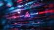 © supansa - Digital representation of system overload with neon colors and warning sign.