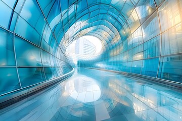 Wall Mural - Stunning Modern Architecture: A Glimpse into a Futuristic Glass Tunnel