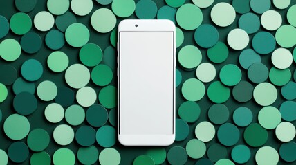 A sleek smartphone on a vibrant green circular background, showcasing modern design and aesthetic appeal.