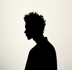 Wall Mural - Silhouette of a man, front view, against a white background, with no face visible Generative AI