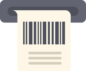 Canvas Print - Barcode scanner is printing a receipt with barcode information