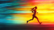 © Ksenia Pestereva - Female runner in motion blur, showcasing dynamic movement and energy in a vibrant outdoor setting.