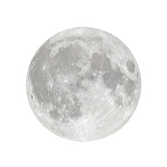 Wall Mural - full moon isolated on white background, moon isolated on white