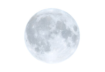 Wall Mural - full blue moon isolated on white background, moon isolated on white