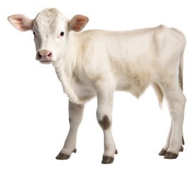 Wall Mural - png a young white cow livestock mammal animal.