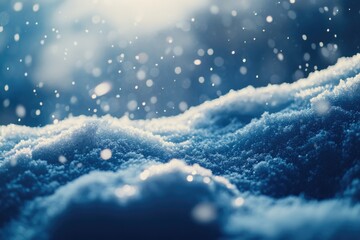 Poster - Close-up shot of snow-covered surface, suitable for winter-themed projects or as a background element