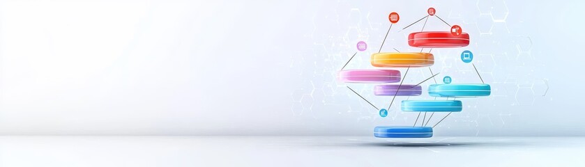 Flat Design Illustration of Project Goals and Connections